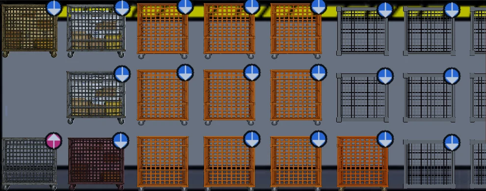 In-game: bins, trays and carts of mail piled on the sorting floor